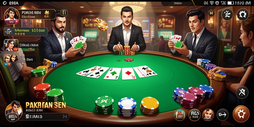 Tampilan gameplay Poker yang menarik dan seru di 898A.