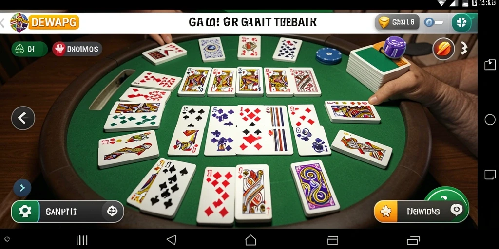 Tampilan gameplay seru DEWAPG dengan kartu Gaple yang menantang.