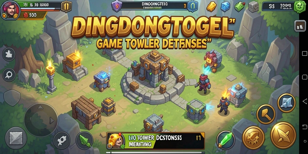 Tampilan gameplay DINGDONGTOGEL yang seru di dalam tower defense.