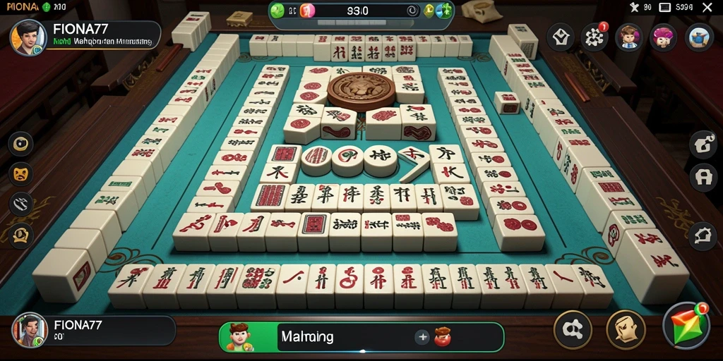 Tampilan permainan Mahjong yang menarik dan penuh warna di FIONA77.