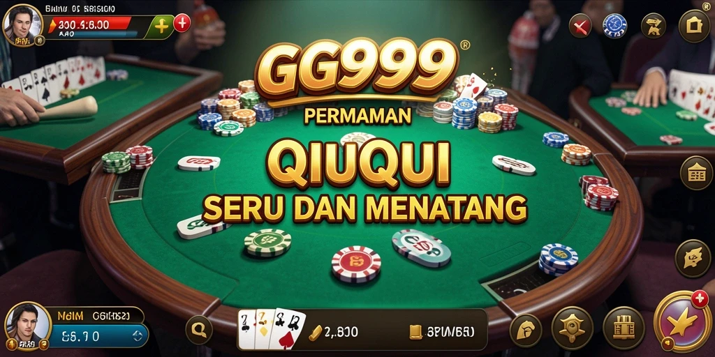 Screenshot utama GG999 menampilkan aksi seru permainan QiuQiu.