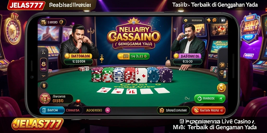 Tampilan gameplay JELAS777 dengan dealer langsung yang profesional.