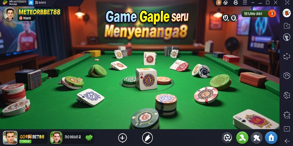 Tampilan menarik dari gameplay Gaple di METEORBET88.