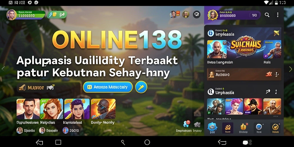 Tampilan antarmuka menarik dari aplikasi Utility ONLINE138.