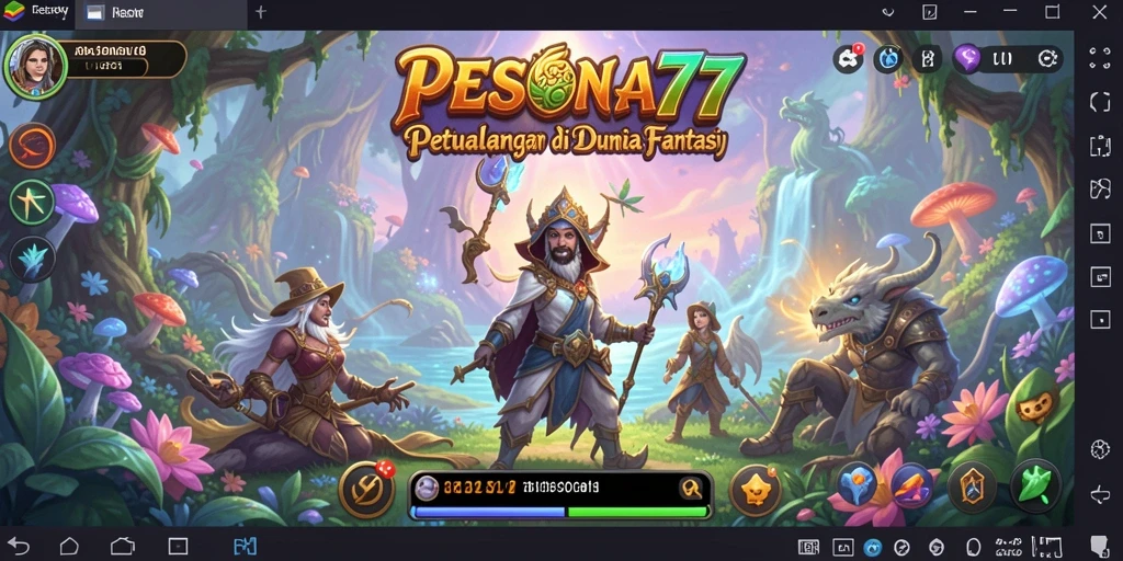 Screenshot utama PESONA77 menampilkan gameplay mendebarkan saat menjelajahi dunia fantasi.
