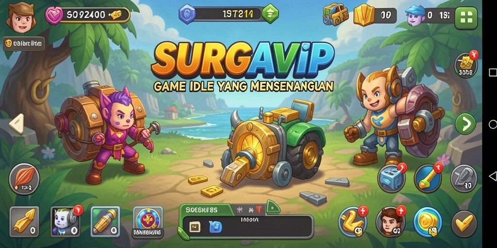 Tangkapan layar utama SURGAVIP menampilkan gameplay santai dan menarik.